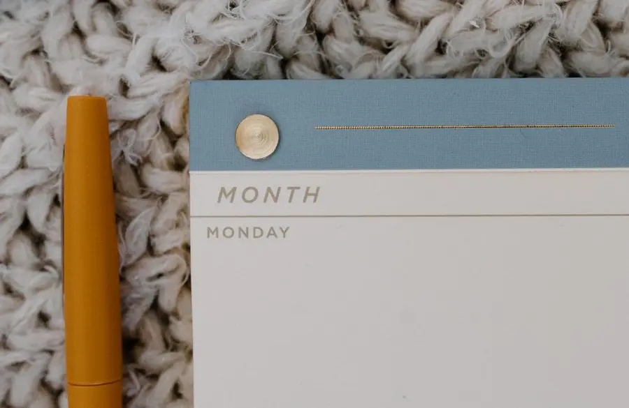 A simple planner prepared for organizing the day